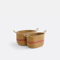 Set of 2 Kerala Multicoloured Sea Grass Baskets