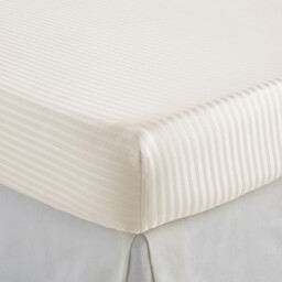 Opale Striped Cotton Satin 350 Thread Count Fitted Sheet, 30cm Flap - thumbnail 2