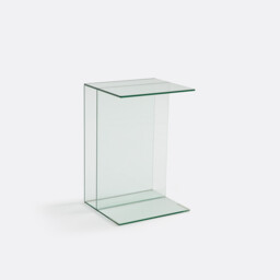 Livia Tempered Glass Side Table with 1 Compartment - thumbnail 1