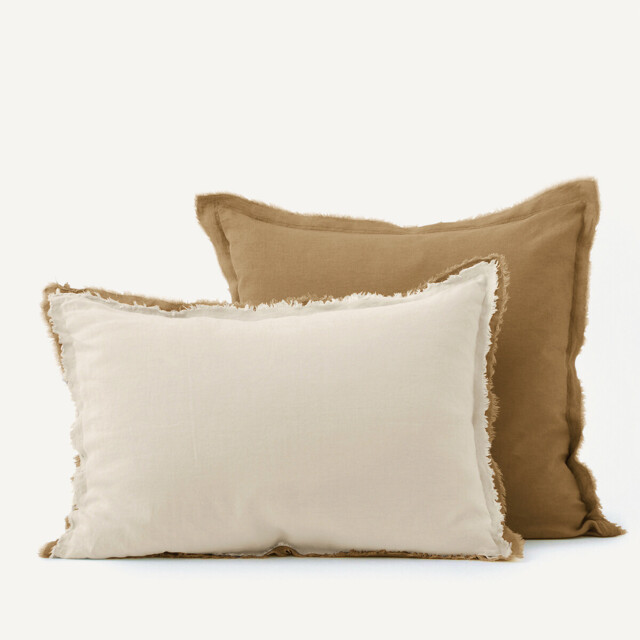 Alhanasia Washed Linen Pillowcase with Double Fringe - image 1