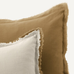 Alhanasia Washed Linen Pillowcase with Double Fringe - thumbnail 2