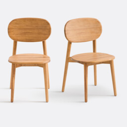 Set of 2 Rosie Solid Acacia Stackable Garden Chairs