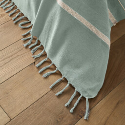 Nedo Fringed Striped 100% Cotton Bedspread - thumbnail 2