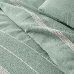 Nedo Fringed Striped 100% Cotton Bedspread - thumbnail 3