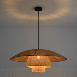 Lola 80cm Diameter Rattan Ceiling Light - thumbnail 4