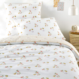 Lilac Fruit Print 50% Recycled Cotton Child's Duvet Cover - thumbnail 1