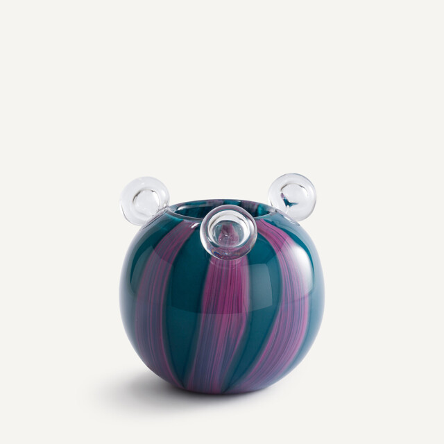 Celis Blown Glass Vase with 3 Bubbles H18cm - image 1