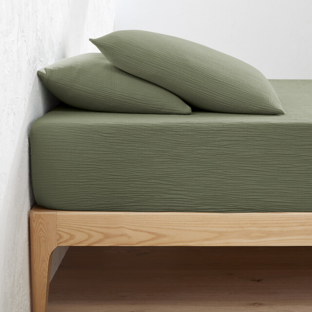 Kumla Plain Cotton Muslin Fitted Sheet with 30cm Flap - image 1