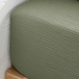 Kumla Plain Cotton Muslin Fitted Sheet with 30cm Flap - thumbnail 2