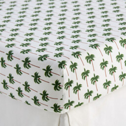 Tapahi Palm Tree Print 50% Recycled Cotton Child's Fitted Sheet with 25cm Flap - thumbnail 3