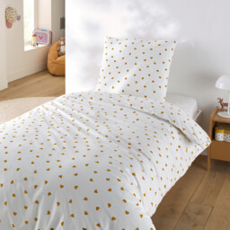 Scacco Caramel Child's Duvet Cover Set in 50% Recycled Cotton with Square Pillowcase - thumbnail 2