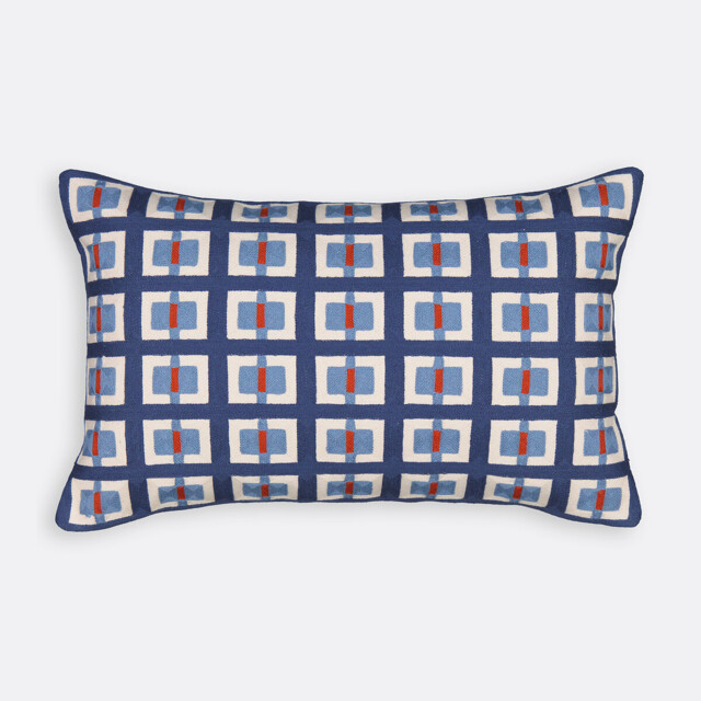 Mauro Cushion Cover in Embroidered Cotton 50x30cm - image 1