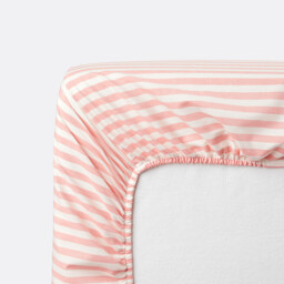Soizic Coral Cotton Fitted Sheet Mattress Depth 30cm - thumbnail 4
