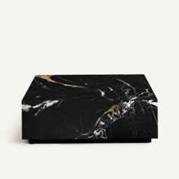 Alcana Marble-Effect Ceramic Square Coffee Table - thumbnail 2