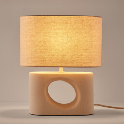 Gani Ceramic/Linen Table Lamp - thumbnail 4