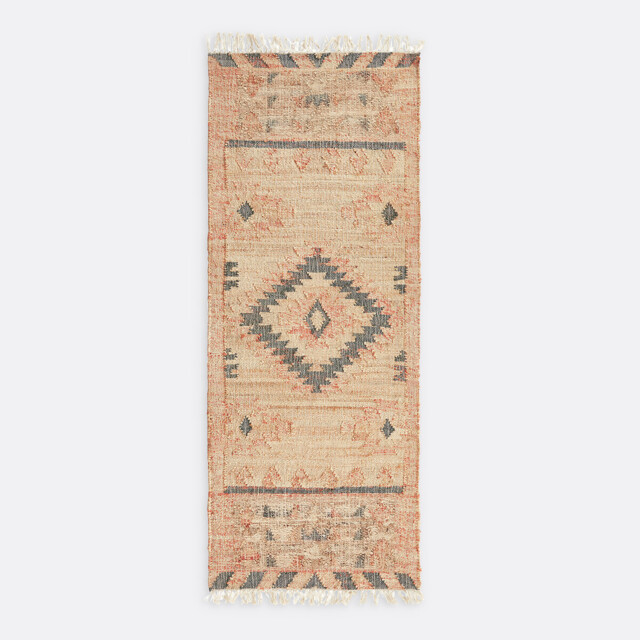 Navaja Aged Effect Kilim Jute Cotton Runner - image 1