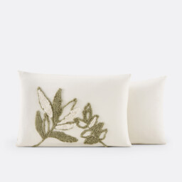 Piana Embroidered Foliage Cotton Pillowcase - thumbnail 4