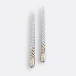 Set of 2 Caspar Glitter Twist Dinner Candles - thumbnail 1