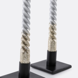 Set of 2 Caspar Glitter Twist Dinner Candles - thumbnail 4