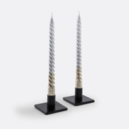 Set of 2 Caspar Glitter Twist Dinner Candles - thumbnail 2
