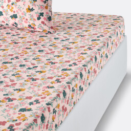 Callas Floral 100% Washed Cotton Fitted Sheet