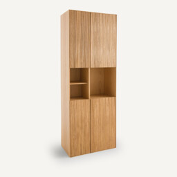Mikube 4 Door Bookcase in Oak and Veneer