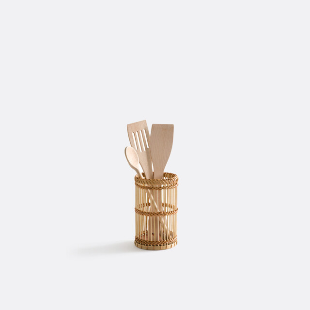 Tensil Openwork Bamboo Utensil Holder - image 1