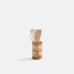 Tensil Openwork Bamboo Utensil Holder - thumbnail 1