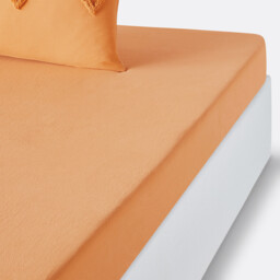 Assa Ochre Cotton Fitted Sheet For Deep Mattresses (30cm)