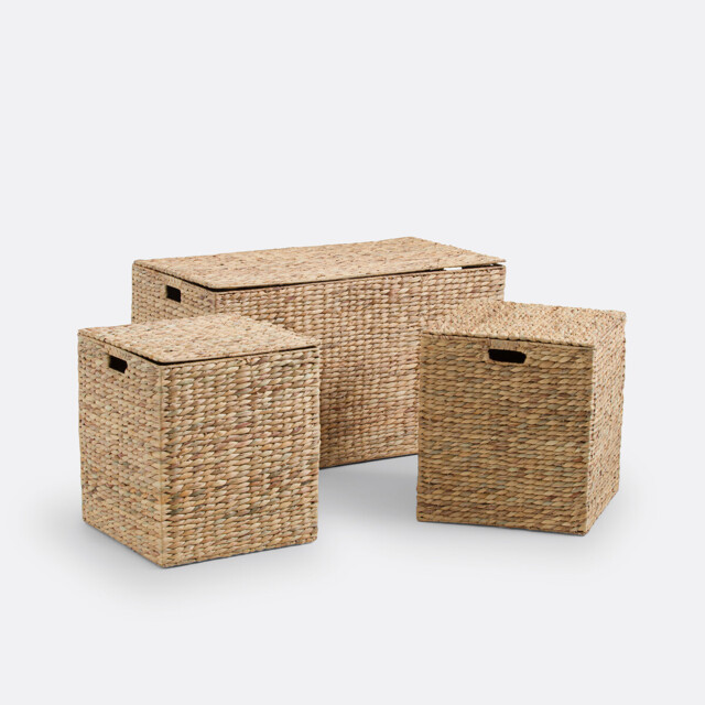 Set of 3 Semra L86cm Water Hyacinth Trunks - image 1
