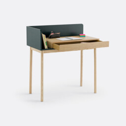 Graphy 1 Drawer Desk in Oak Veneer - thumbnail 4