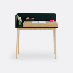 Graphy 1 Drawer Desk in Oak Veneer - thumbnail 3