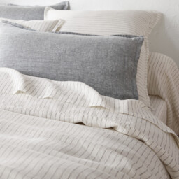 Linot Striped Washed Linen Duvet Cover - thumbnail 2