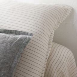 Linot Striped Washed Linen Duvet Cover - thumbnail 3
