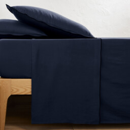 Victor Plain Washed Cotton Satin 300 Thread Count Flat Sheet - thumbnail 1