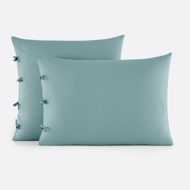 Scenario Plain Cotton Pillowcase with Tie Fastening - image 1