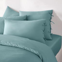 Scenario Plain Cotton Pillowcase with Tie Fastening - thumbnail 3