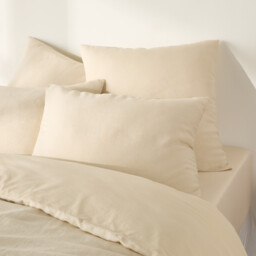 Annaba Plain Washed Cotton Fitted Sheet with 30cm Flap - thumbnail 2
