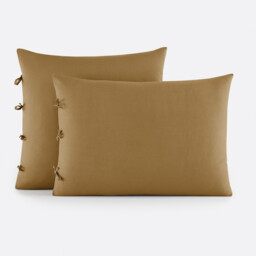 Scenario Plain Cotton Pillowcase with Tie Fastening