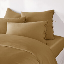 Scenario Plain Cotton Pillowcase with Tie Fastening - thumbnail 3