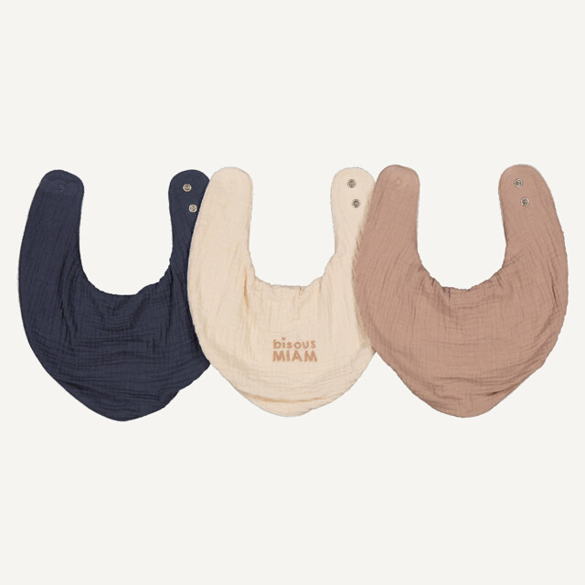 Pack of 3 Bandana Bibs in Cotton Muslin/Towelling - image 1
