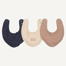 Pack of 3 Bandana Bibs in Cotton Muslin/Towelling - thumbnail 1
