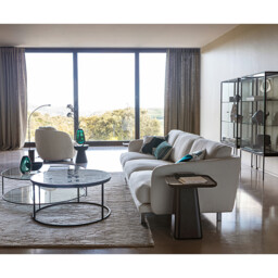 Sybil Tempered Glass Round Coffee Table - thumbnail 2