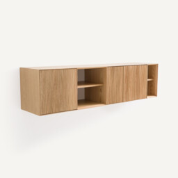 Mikube Wall-Mounted Console Table in Oak and Oak Veneer