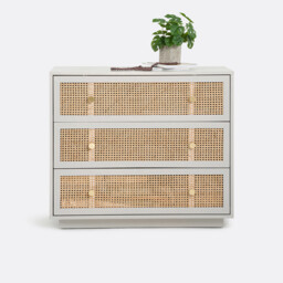 Paola Pine & Rattan Chest of 3 Drawers - thumbnail 3