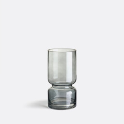 Sinao 22cm High Smoked Glass Vase - thumbnail 1
