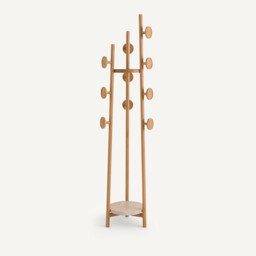Madilgo Oak & Travertine Coat Rack - thumbnail 4