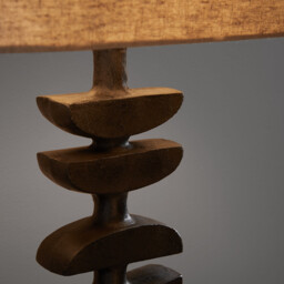 Odyha Sculptural Iron Lamp with Linen Shade - thumbnail 4