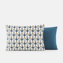 Elisa Blue Cotton Percale Pillowcase - thumbnail 3