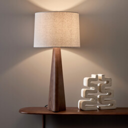 Nestwood Lamp in Walnut-Stained Oak and Linen - thumbnail 1